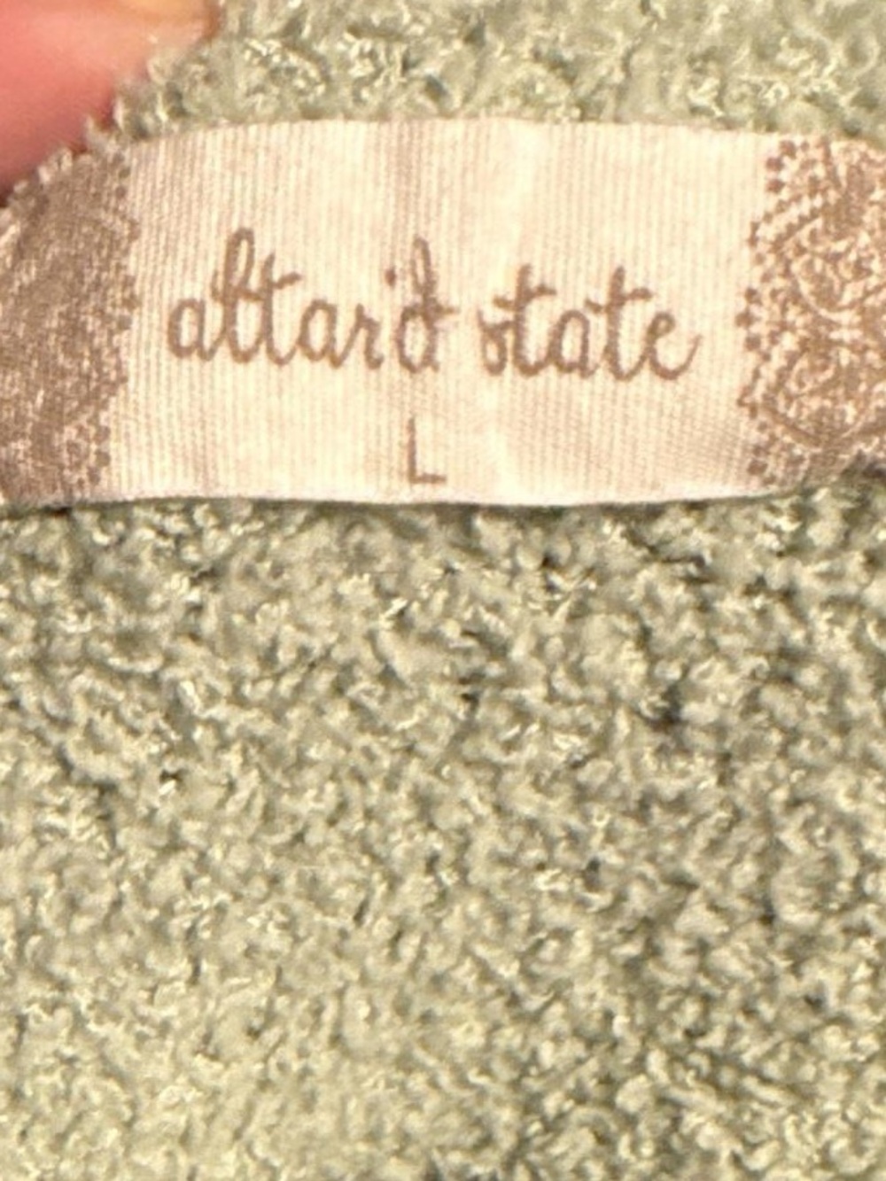 Altar'd State Sage Green Plush Crop Top